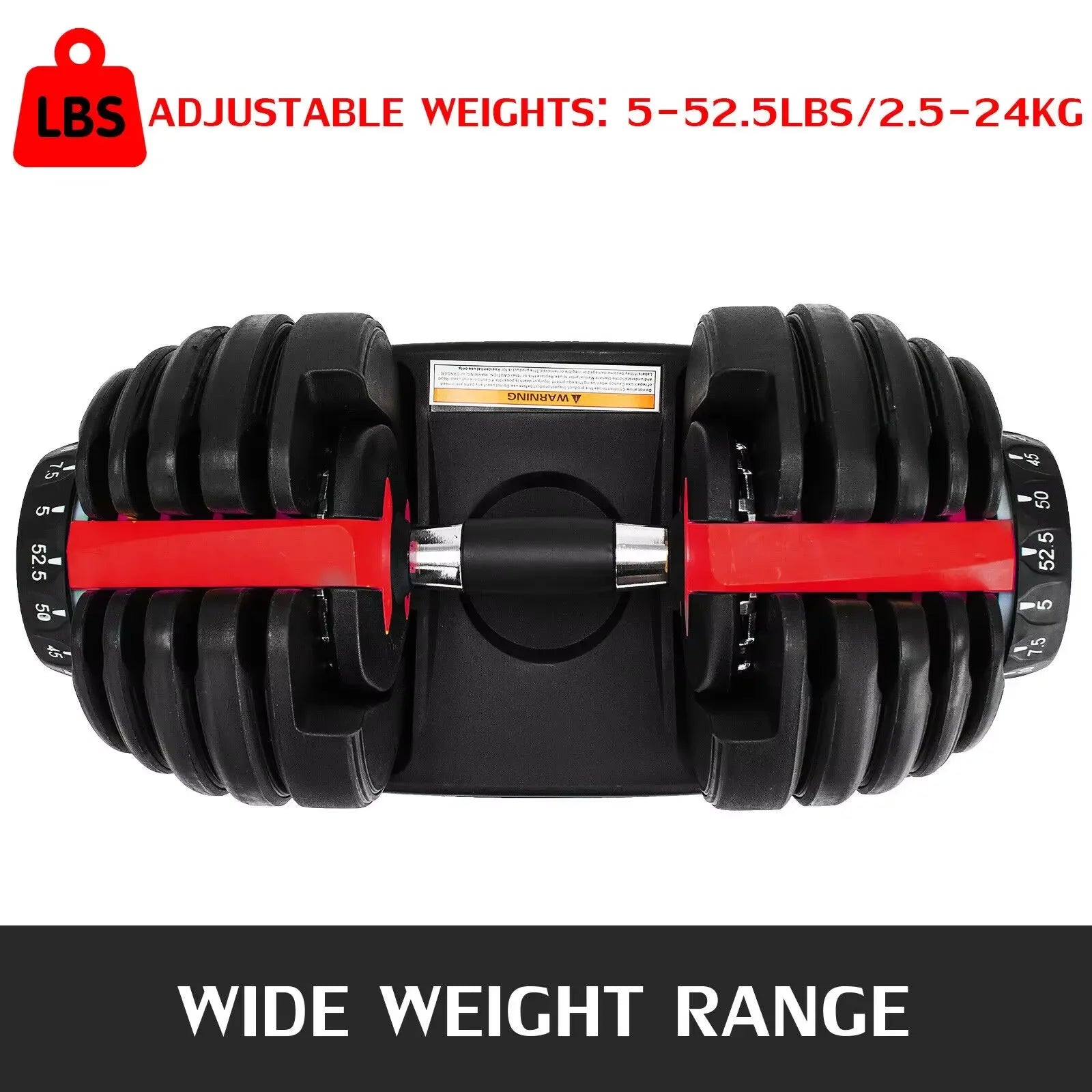 SIHAO Quick Adjust Fitness Dumbbell, 24/40KG (52.5/90LBS) Dual Weight Options, Labor-saving Quick-change Design, Heavy-duty Gym Gear for Arm Muscle Building, Home Workout and Professional Fitness Training
