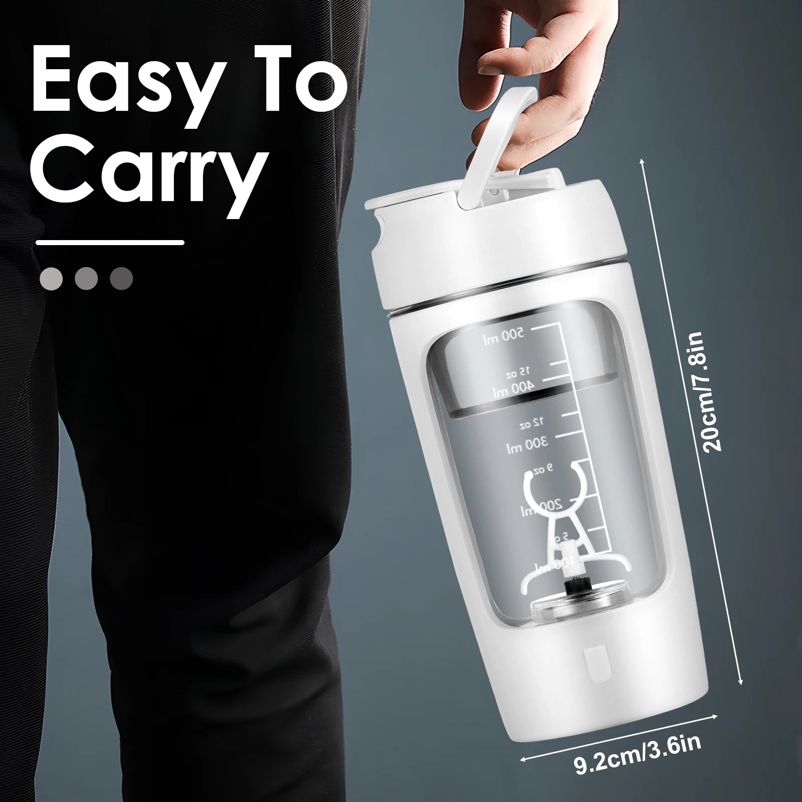 Electric Shake Cup Fully Automatic Mixing Cup Charging Milk Shake Sports Portable Protein Powder Shake Cup，650ml