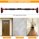 Door Horizontal Bars 90-120cm Adjustable Pull Up Bars Weight Bearing 400kg Non Perforated Indoor Wall Horizontal Bar with Locking Mechanism Upper Body Workout Bar for Home Gym Fitness