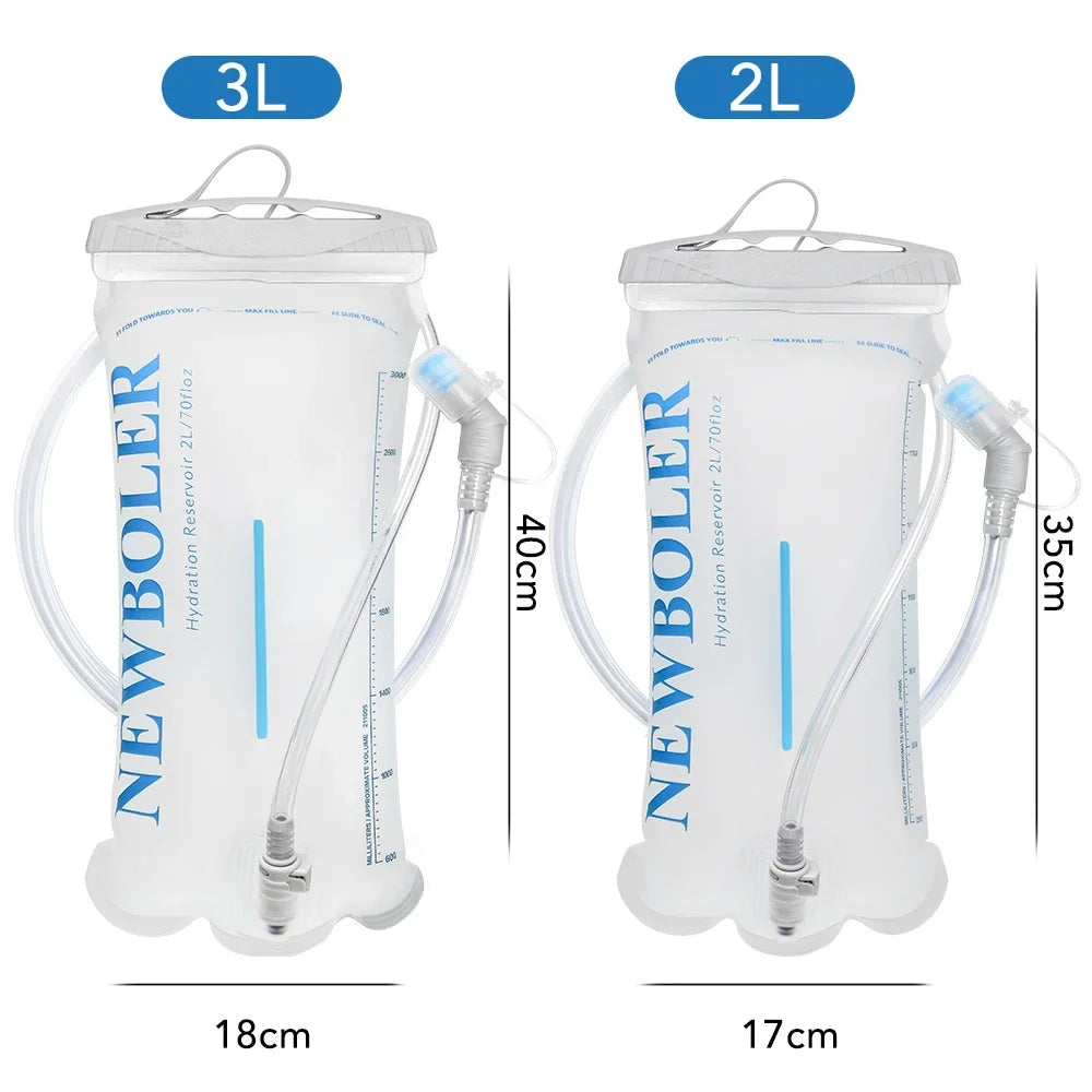 NEWBOLER NEW Water Reservoir Water Bladder Hydration Pack Storage Bag BPA Free 1.5L 2L 3L Running Hydration Vest Backpack