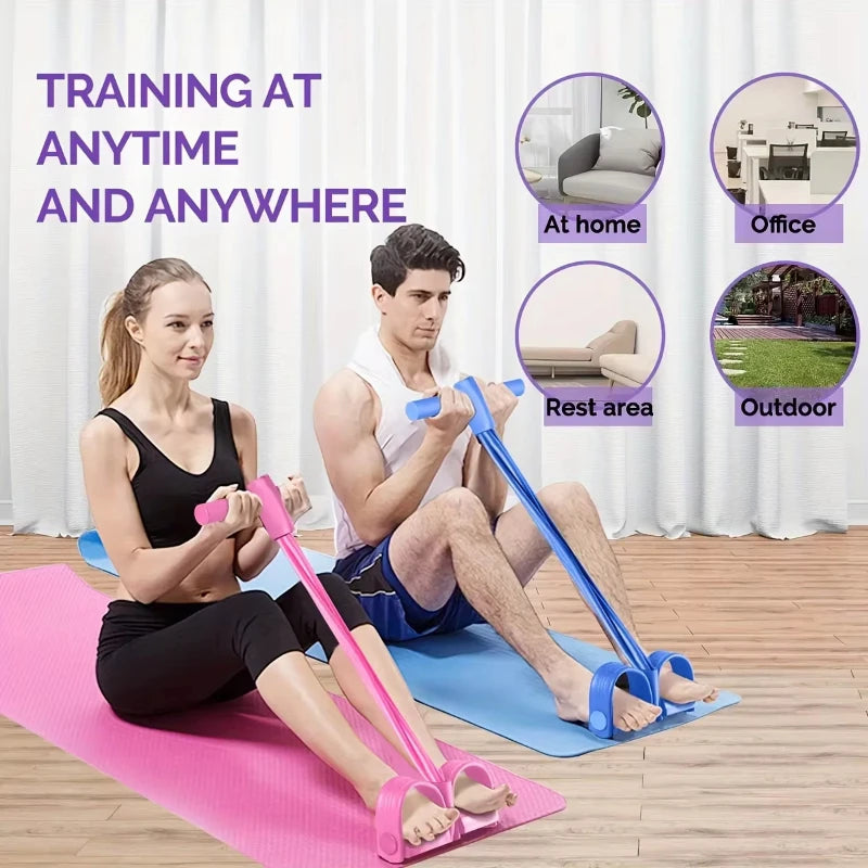 2PCS Multi-Functional Four-Tube Pedal Tensioner Yoga Elastic Band 6 Ropes Resistance Bands Pilates Strap Removable Yoga