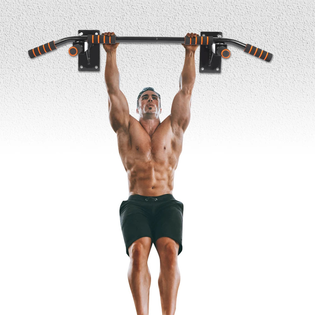 Wall Pull Up Bar Pull Up Bar Wall Mount Pull Up Bar Chin Up Body Bulding Exercise Fitness Gym Home with 6 Foam Handles