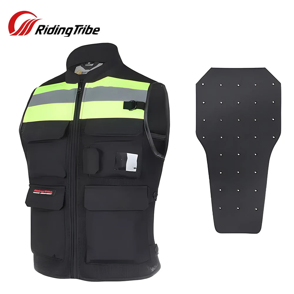 Men's Motorcycle Reflective Vest Motocross High Visibility Jackets Waistcoat Motorbike Racing Non-sleeve Touring Clothes
