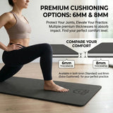 HAPBEAR Extra Large Yoga Mat for Women, 6mm/8mm Thick TPE Eco Friendly Non Slip Wide Exercise Mat for Pilates Home Gym Workout