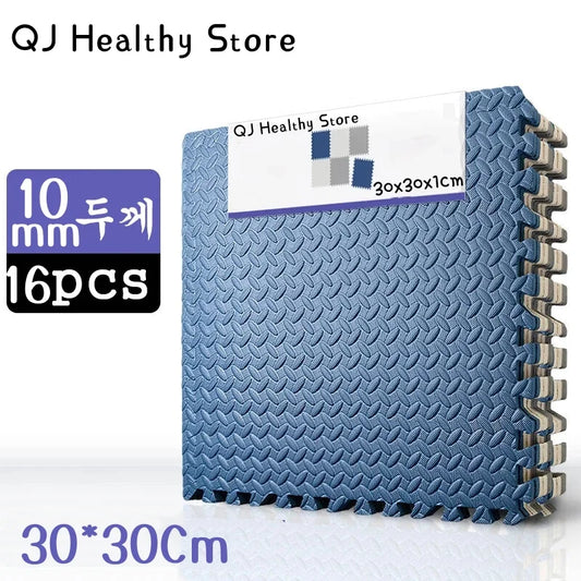 30*30cm Thicken Sports Gym Mat Protection EVA Leaf Grain Floor Mats Yoga Fitness Non-Slip Splicing Rugs Shock Room