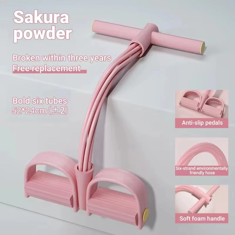 2PCS Multi-Functional Four-Tube Pedal Tensioner Yoga Elastic Band 6 Ropes Resistance Bands Pilates Strap Removable Yoga
