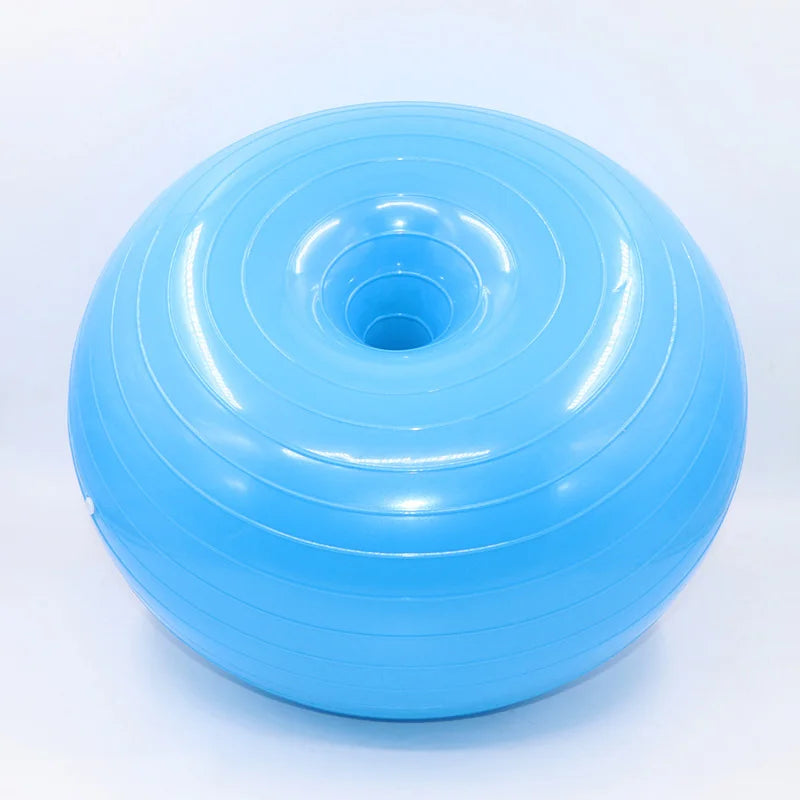 Donut Yoga Ball Balance Ball Pilates Accessories Home Fitness Equipment Rehabilitation Exercise Thicken Inflate Yoga Ball 50cm