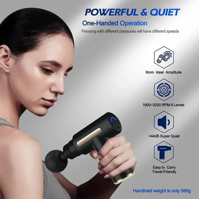 2024 portable fascia gun body back neck leg electric frequency impact massager USB charging handheld impact massager