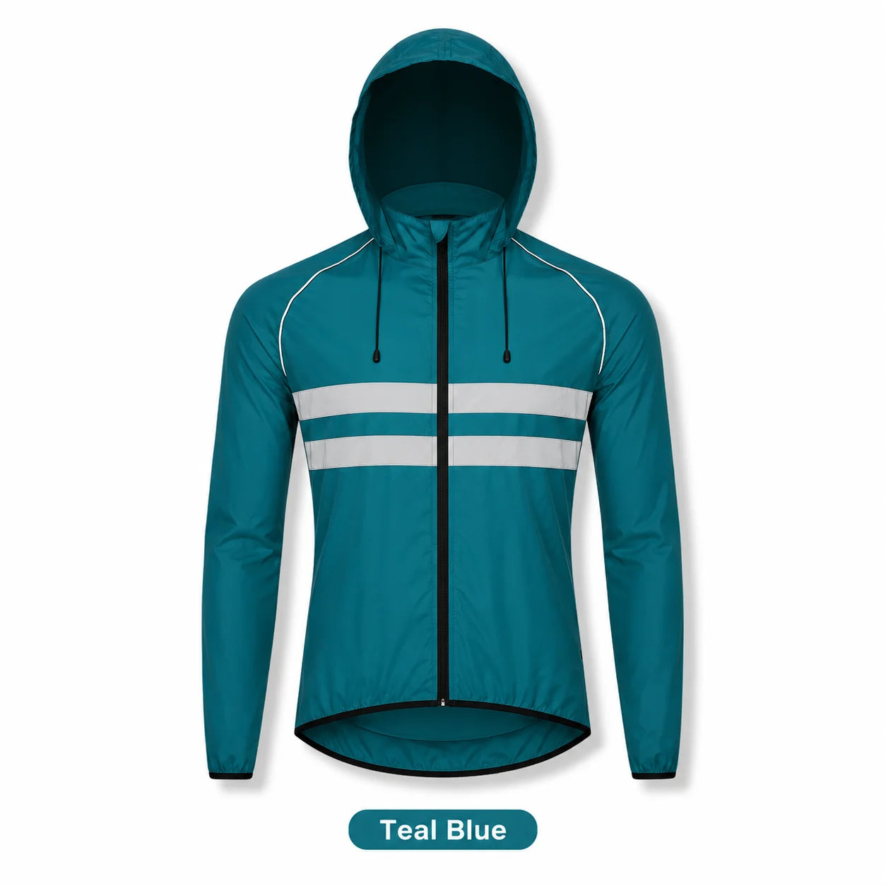 Men Cycling Jacket Reflective Hooded Windproof Water Repellent Bike Windbreaker Lightweight Packable Outdoor Coat
