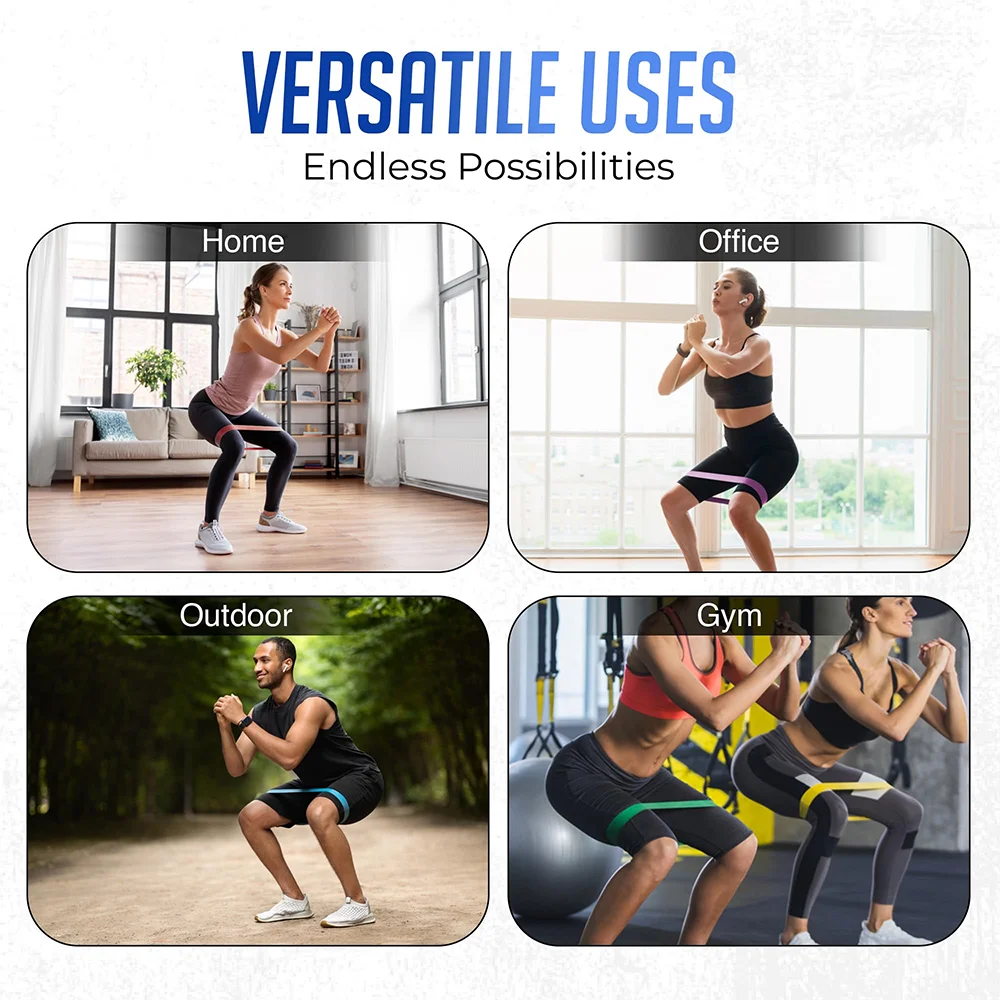 5Pcs Tpe Resistance Bands Fitness Set Rubber Loop Strength Training Workout Expander Yoga Gym Equipment Elastic Portable Pilates