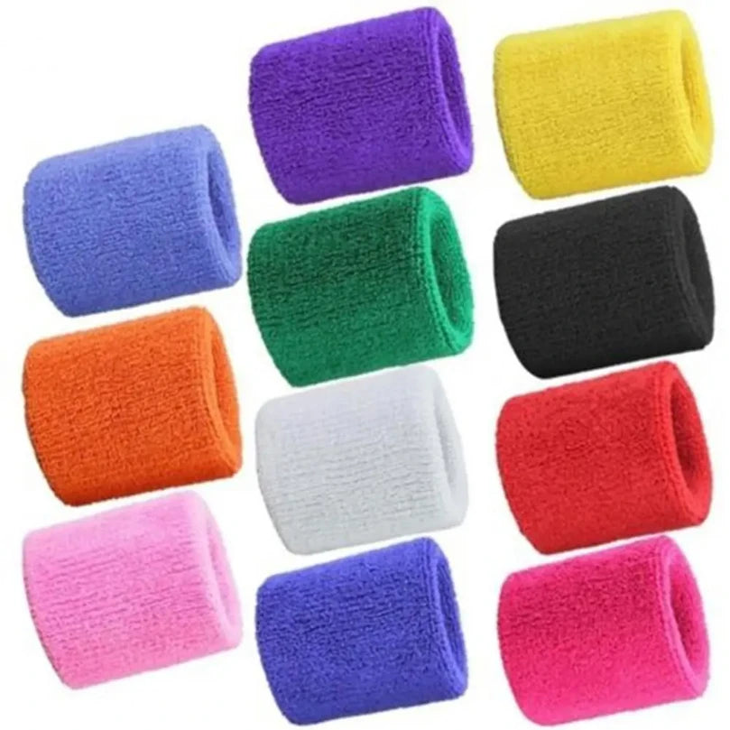 2Pcs Wrist Sweatband Tennis Sports Wristband Volleyball Gym Elastic Brace Support Sweat Band Towel Bracelet Quick Dry Sweatband