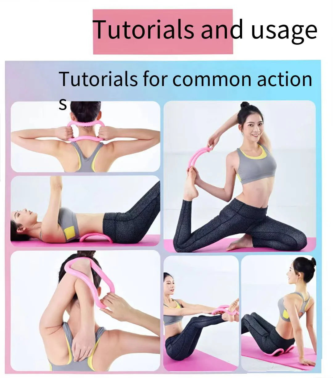 Pilates 11-Piece Set, Includes 13inch Magic Rings, Pilates Ring Ball Set (with 5 Resistance Bands), Yoga Block, Resistance Bands, Convenient Home Fitness Set