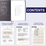 1Pc Daily Gratitude Wellness Journal For Mood Mental Health With Prompts Mindfulness Happiness A5 Reflection Notebook With Pen
