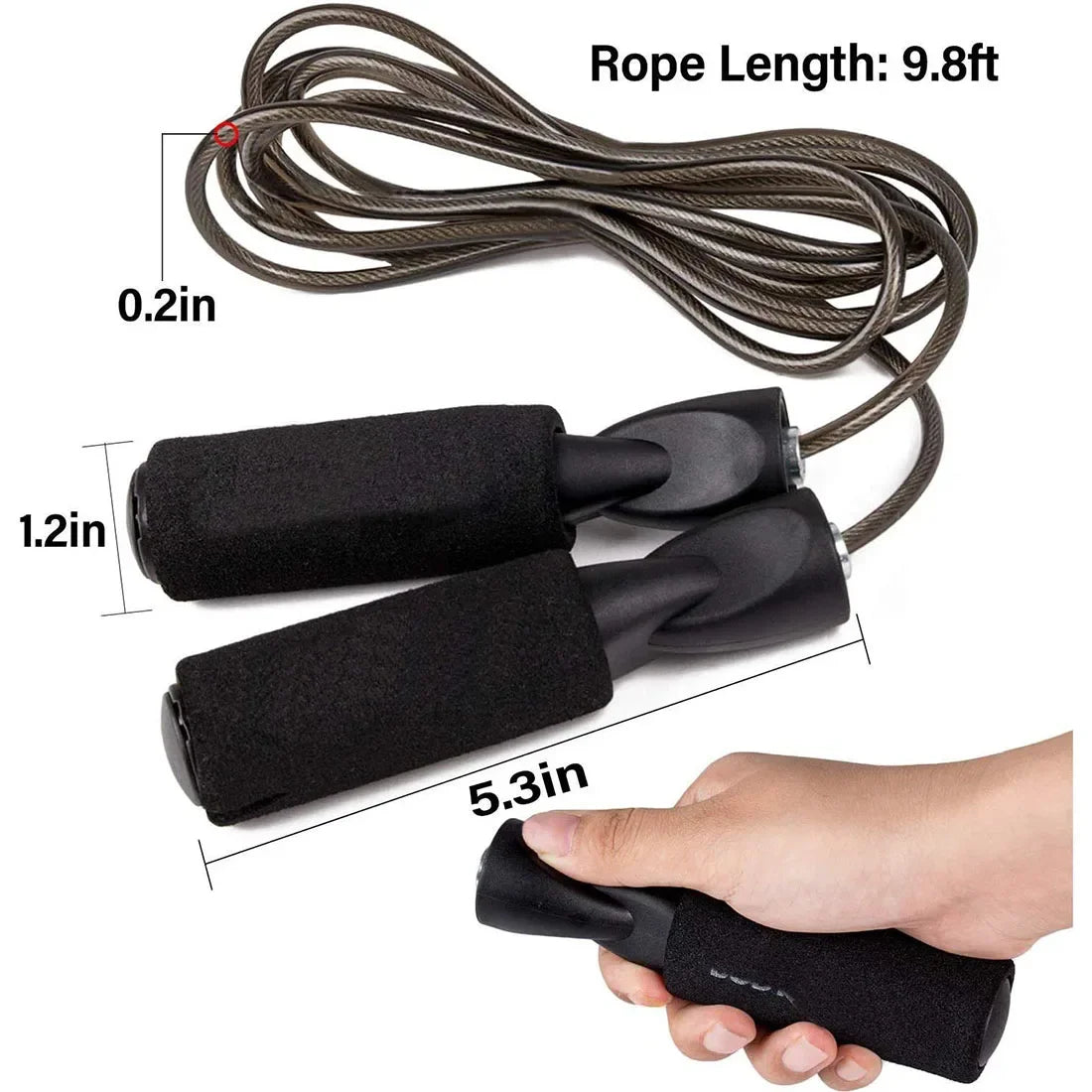 1Pc Adjustable Length Steel Wire Jump Rope Speed Skipping Workout Fitness Kids Adults Sport Portable Exercise Training Equipment
