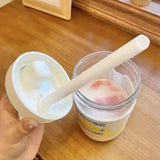 Large Capacity Pearl Milk Tea Glass Cup with Straw, Simple Design Plastic Water Bottle, Casual Style Drinkware for Daily Use
