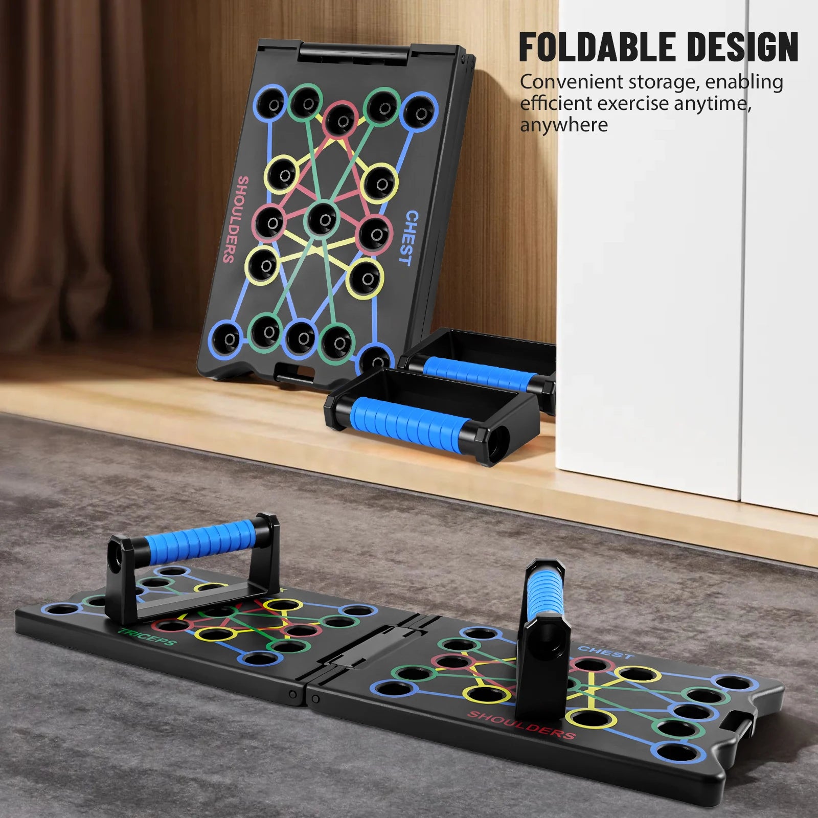 DayPlus Push-up Board Set Portable Multifunctional Push-up Bar Foldable Fitness Equipment For Chest Abdomen Arms/Back Training