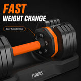 2 adjustable dumbbells of 25kg/55LB, suitable for home workouts, fitness equipment, equipped with a QuickLock system for arm and muscle training