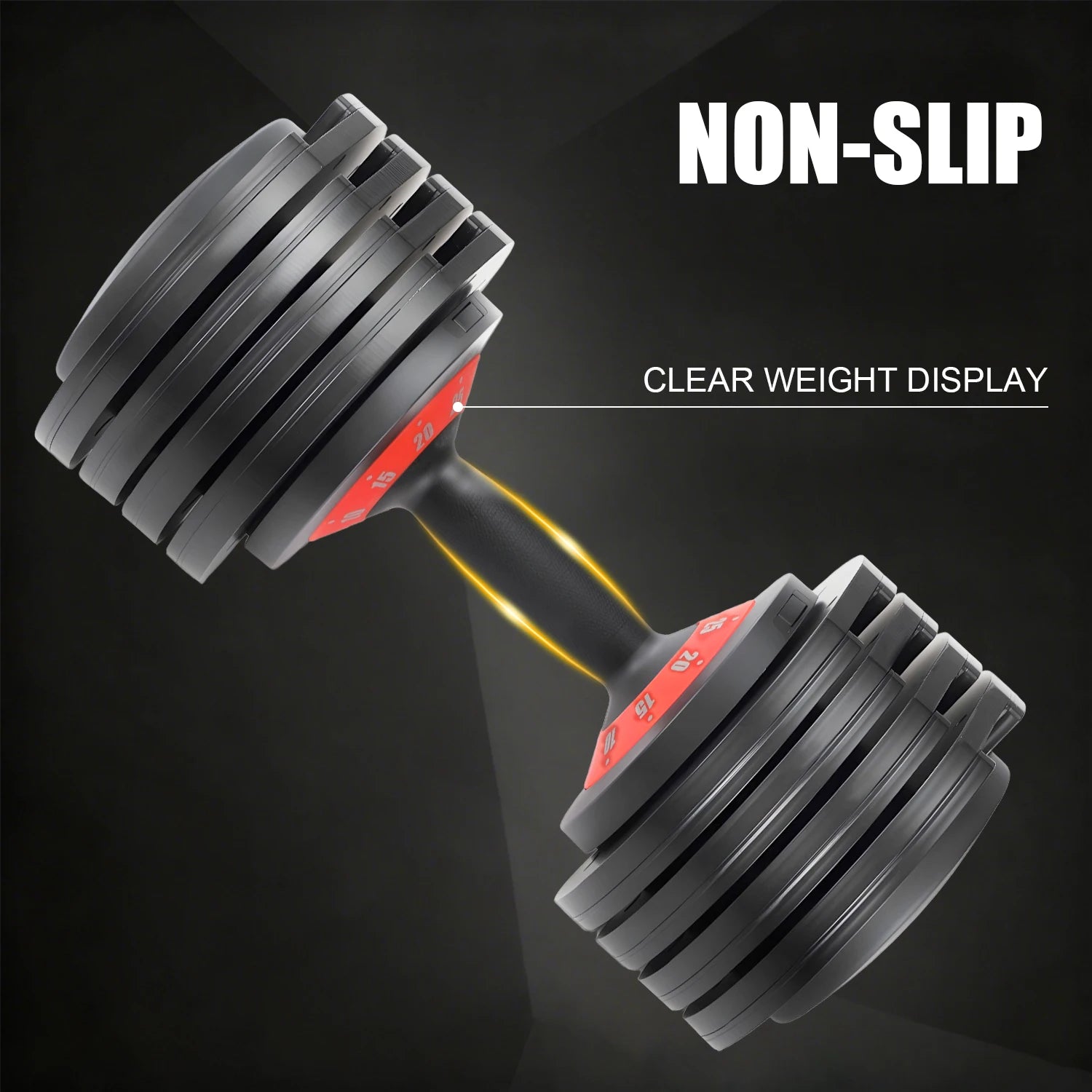 Adjustable All-in-One Dumbbell，5-Level One-Touch Weight Adjustment For Quick Intensity Switching