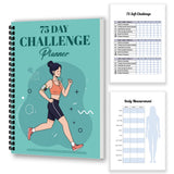 1PC 75-Day Challenge Fitness Planner Notebook, Track Habits, Meals, Mood, and Workouts, Daily Wellness Journal for Health & Disc