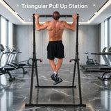 Adjustable Height Pull Up Bar Triangular Pull Up Station Sturdy Carbon Steel Strong Load Capacity Home Gym Fitness Gear Pull-Ups Arm Exercises Different