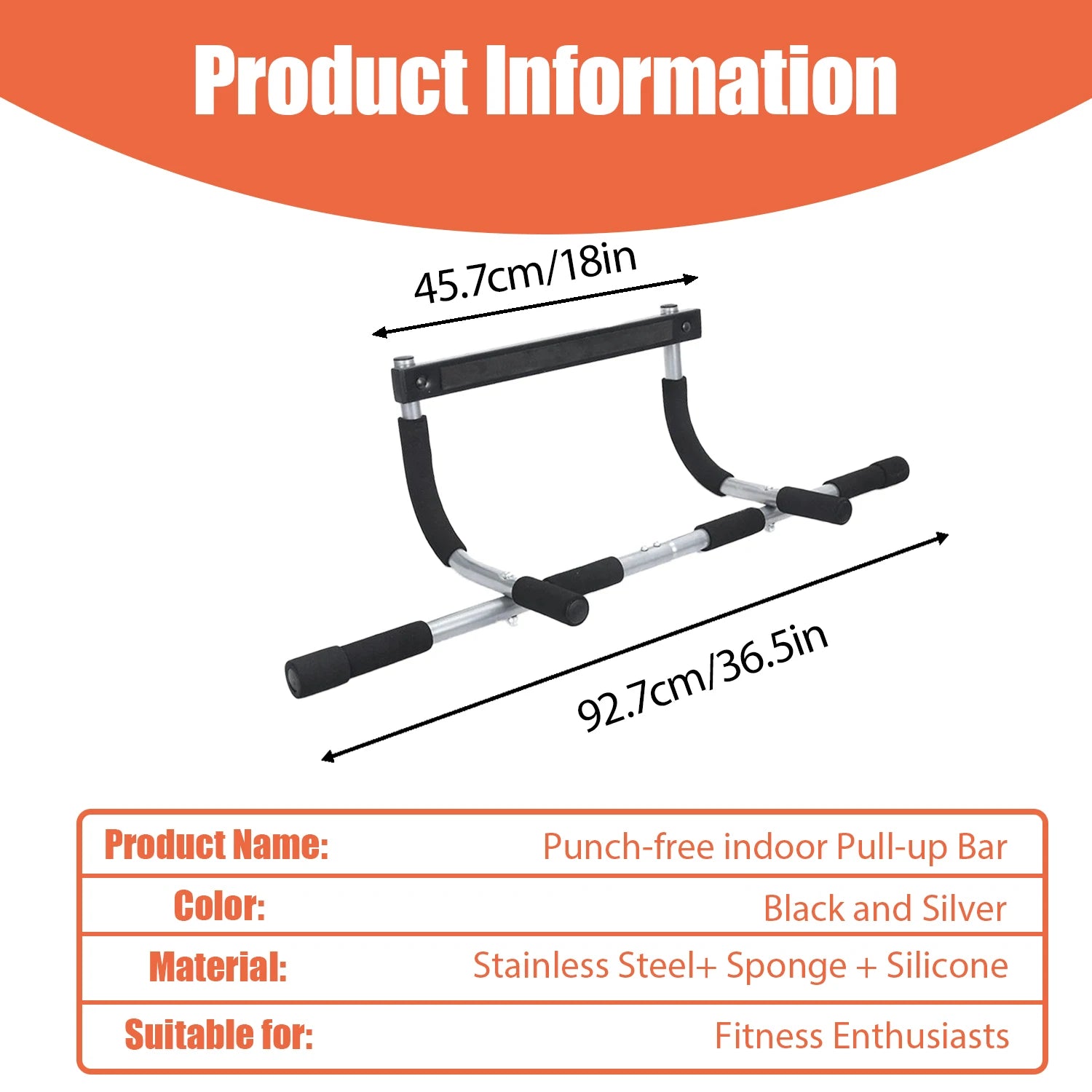 New Hot-Selling Home Fitness Pull-Up Equipment, Indoor Horizontal Bar, Fitness Equipment, Suitable for Men's Bodybuilding and Shaping, Exercises Chest, Arm, and Shoulder Strength, Suitable for Fitness Enthusiasts to Exercise