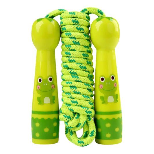 Toddler Jump Rope Wear Resistant Cotton Cord Length Adjustable Soft Skipping Rope With Smooth Handles For Kids Boys Girls