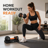 2 adjustable dumbbells of 25kg/55LB, suitable for home workouts, fitness equipment, equipped with a QuickLock system for arm and muscle training