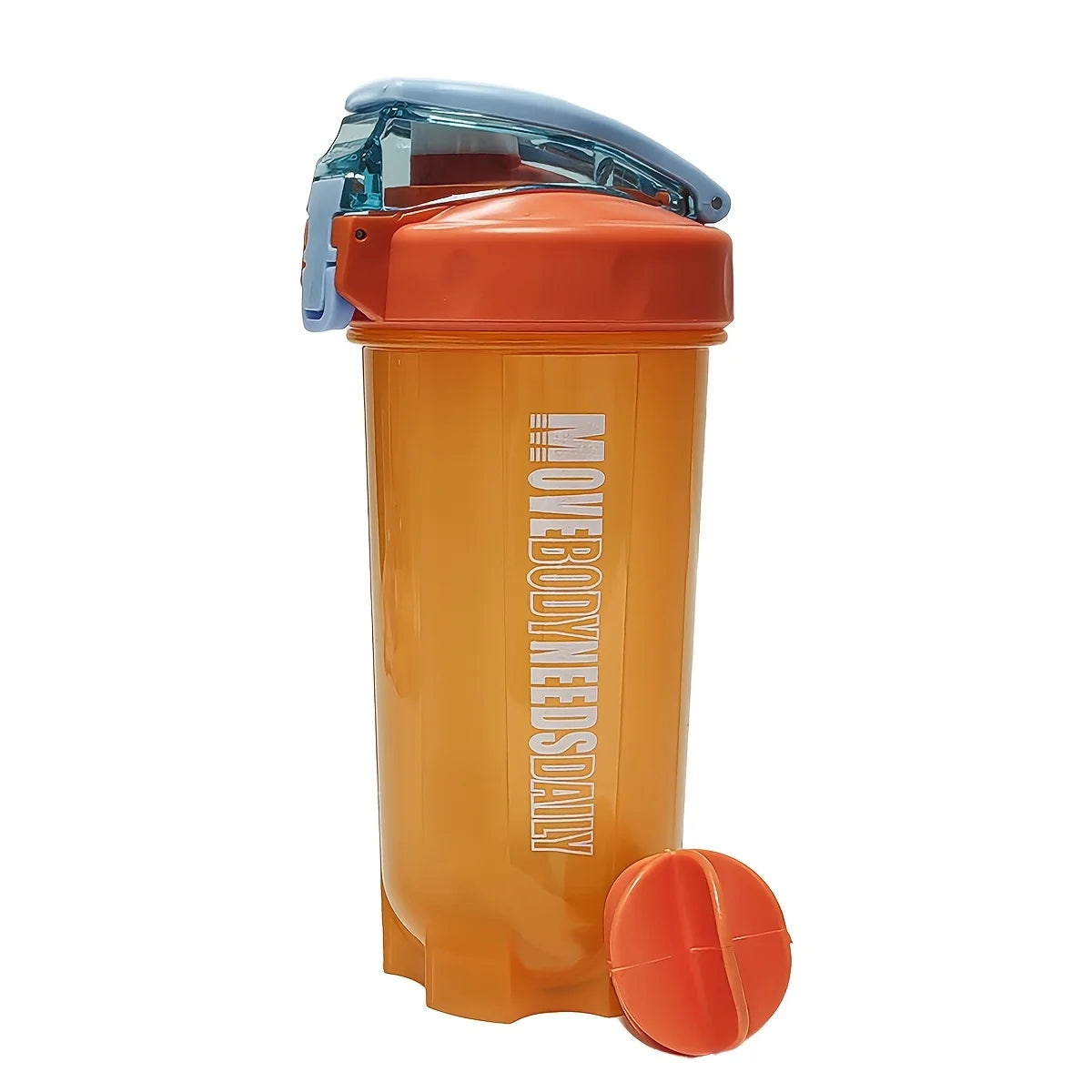 1pc Portable Protein Shaker 550ml Fitness Bottle with plastic Whisk Ball for Fitness Enthusiasts Athletes Perfect For Outdoor