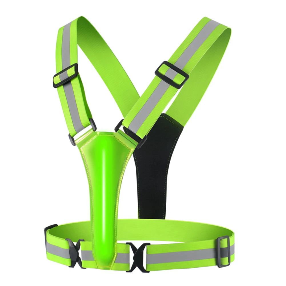 LED Running Vest USB Rechargeable Reflective Cycling Security Vest High Visibility Night Running Riding Clothing for Kids Adults