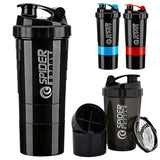 Large Capacity 3 Layers Protein Shaker Bottle with Mixing Cup for Body Building Exercise Water Shaker Cup Powder Shake Mixer