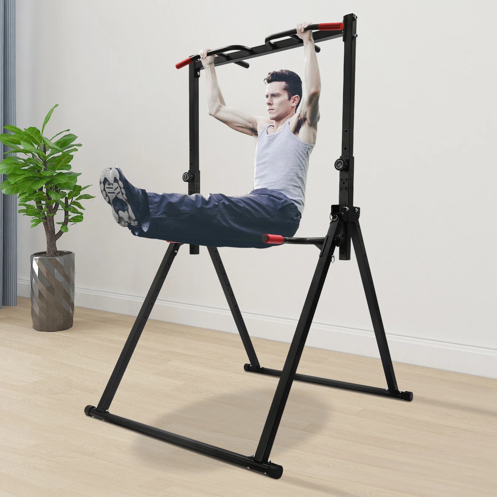 Adjustable Height Pull Up Bar Triangular Pull Up Station Sturdy Carbon Steel Strong Load Capacity Home Gym Fitness Gear Pull-Ups Arm Exercises Different
