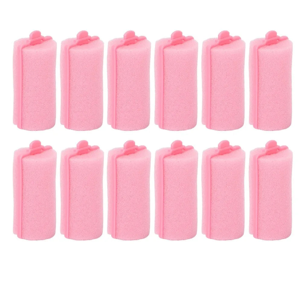 12pcs Styling Tool Soft Foam Sponge Hair Roller Pink Daily Soft Hair Curler Professional Easy to Use Foam Hair Roller Home Salon