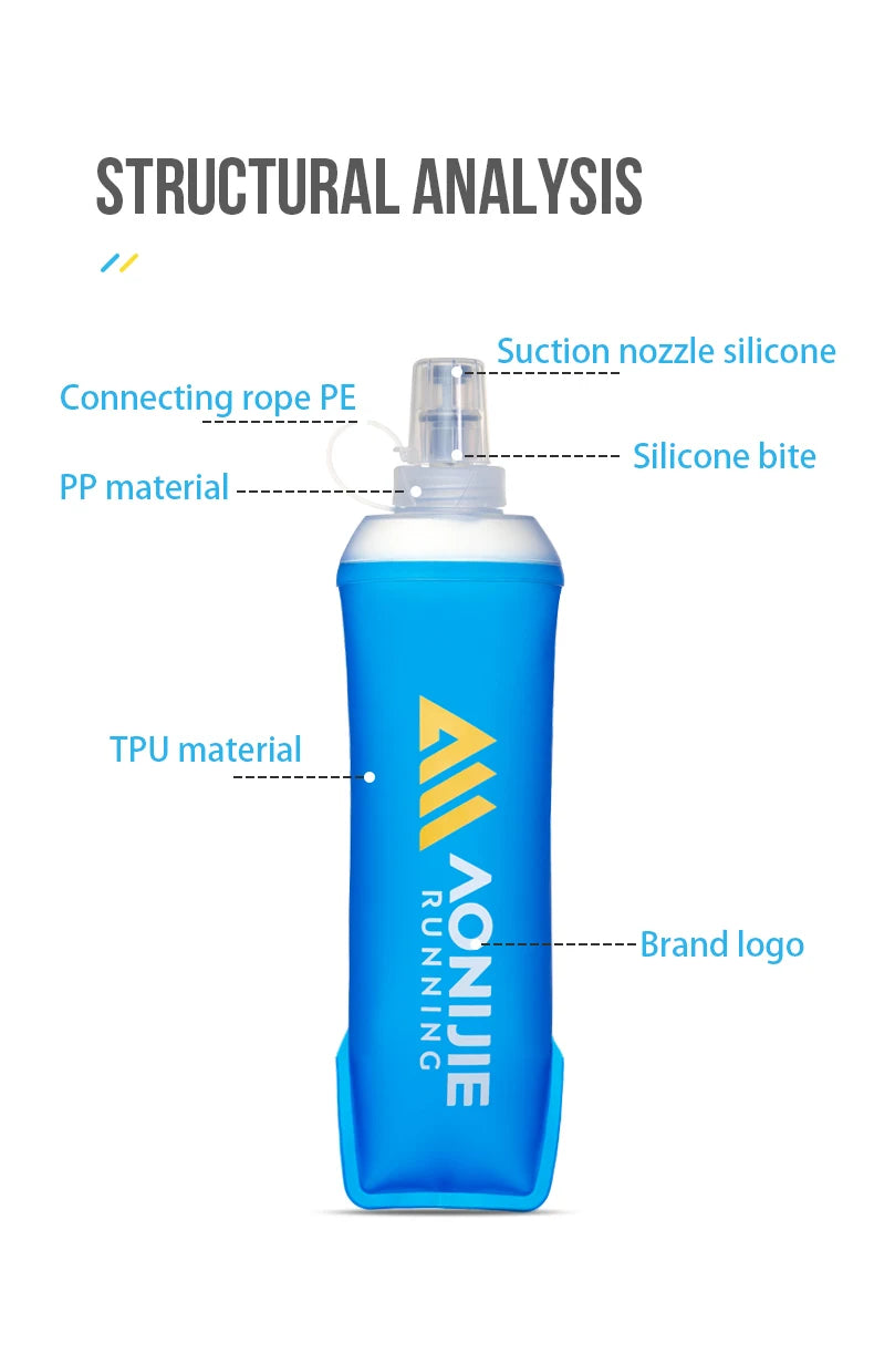 AONIJIE SD71 500ml Outdoor Portable Sports Water Bottle Running Soft Flask Suction Hydration Kettle BPA Free