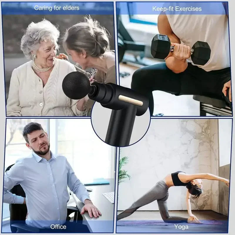 2024 portable fascia gun body back neck leg electric frequency impact massager USB charging handheld impact massager
