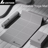 4mm Thick TPE Foldable Yoga Mat 183*61cm Easy Storage for Travel Yoga Pilates Home Exercise Floor Mat ﻿