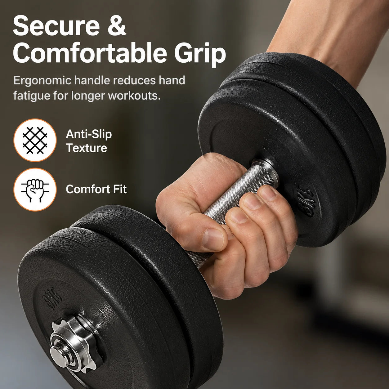 Dumbbell Set 8 x 5 kg, 4 x 1.5 kg Weight Plates with Plastic Coating, Floor-Friendly, Black, for Home Gym Full Body Workout