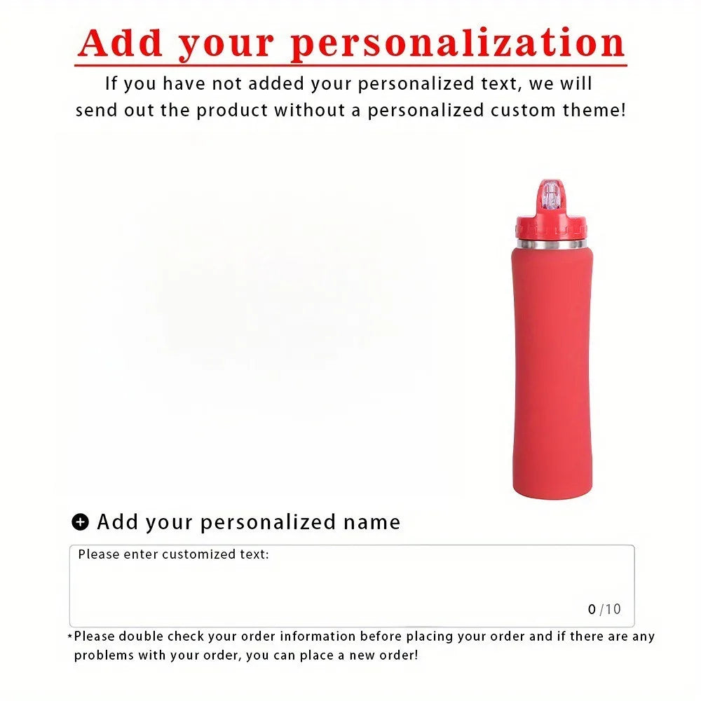 Personalized Insulated Stainless Steel Water Bottle with Straw, Engraved Fitness & Cycling Bottle, Perfect Gift for Men Women