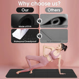 Black Foldable Yoga Mat Eco Friendly EVA Folding Travel Fitness Exercise Mat 3/4/6mm Thicknesses for Yoga Pilates Workouts