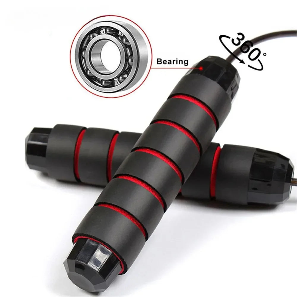 Professional Weighted Jump Rope for Training, Adjustable Length Skipping Rope with Durable Cable for Boxing Gym Home Workout