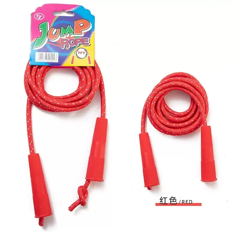 2/4/8/16Pcs Cotton Rubber Skipping Rope For Fitness Elementary School Cloth Braided Rope Fitness Student School Exercise
