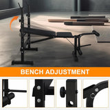 Adjustable Weight Bench Set with Squat Rack/LAT Pulldown/Leg Extension Heavy Duty Home Gym Strength Training Equipment