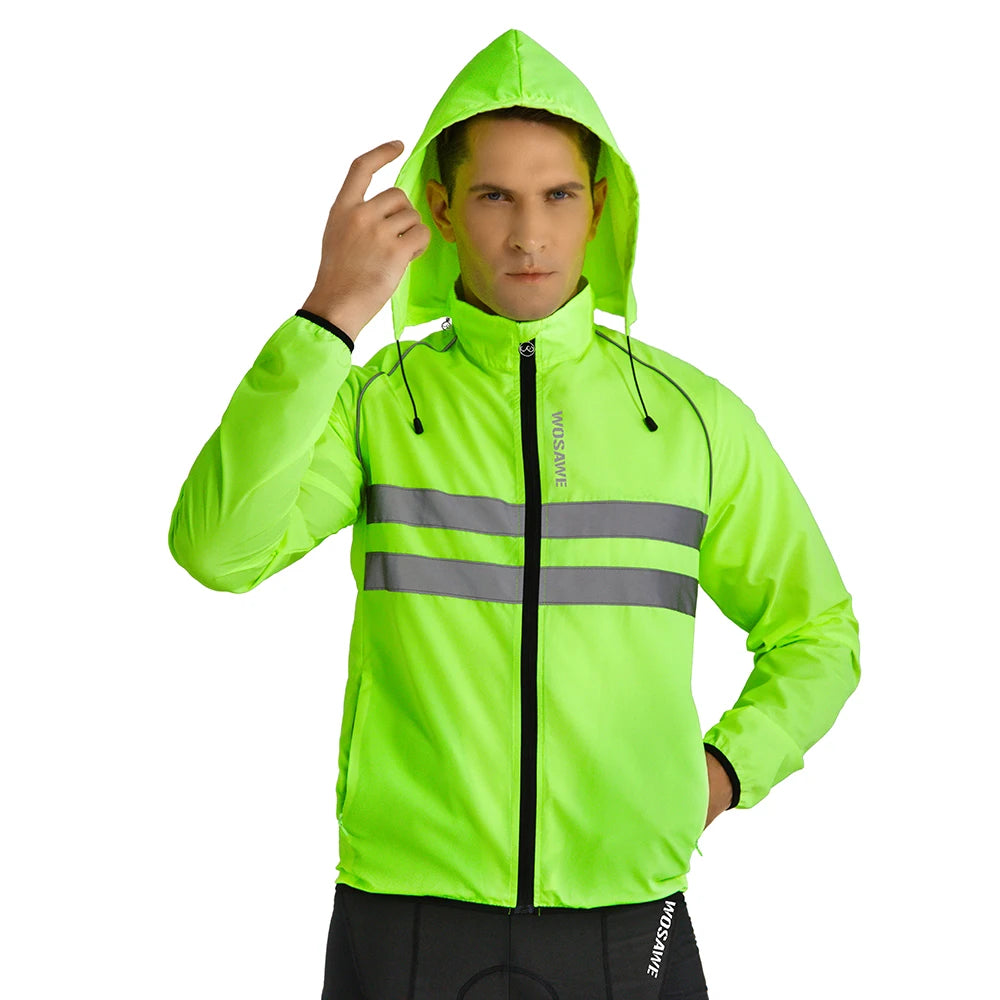 WOSAWE Ultralight Men's Cycling Windbreaker Reflective Jacket Windproof Water Resistant MTB Road Bicycle Long Jersey Wind Coat