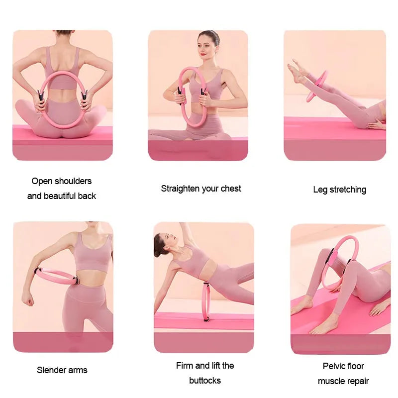 Pilates Ring Elastic Yoga Fitness Circle Home Gym Resistance Exercise Tool for Women Yoga Pilates Ring YJQ01