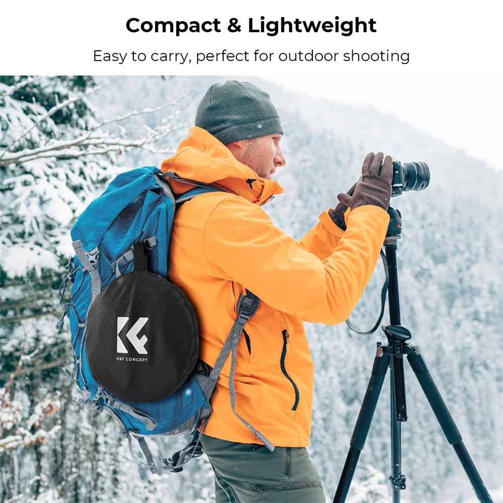 K&F CONCEPT 5-in-1 Light Reflector with Handle Photography Light Blocking Photography Tent Circular Reflector Translucent Panel