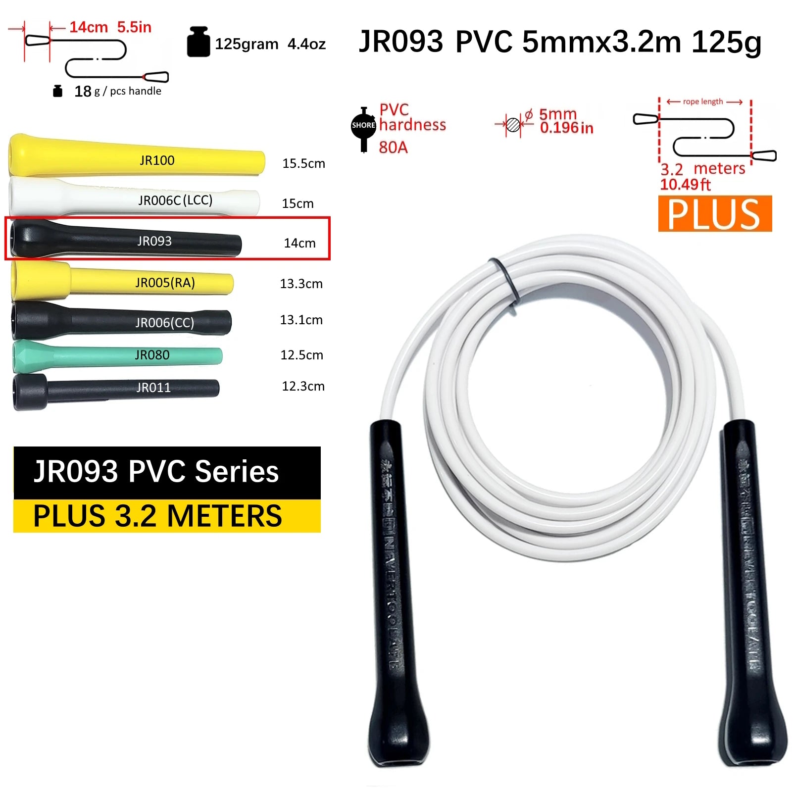 NEVERTOOLATE TPU PVC 10.5FT 3.2m x 5mm PVC  speed double under skip rope jump tricks fitness crossfit CROSSFIT LONG