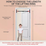 Kids Horizontal Bar with Gymnastic Rings Adjustable Hanging Straps for Indoor Pull-Up Hammock Play Children Fitness Strength Tra