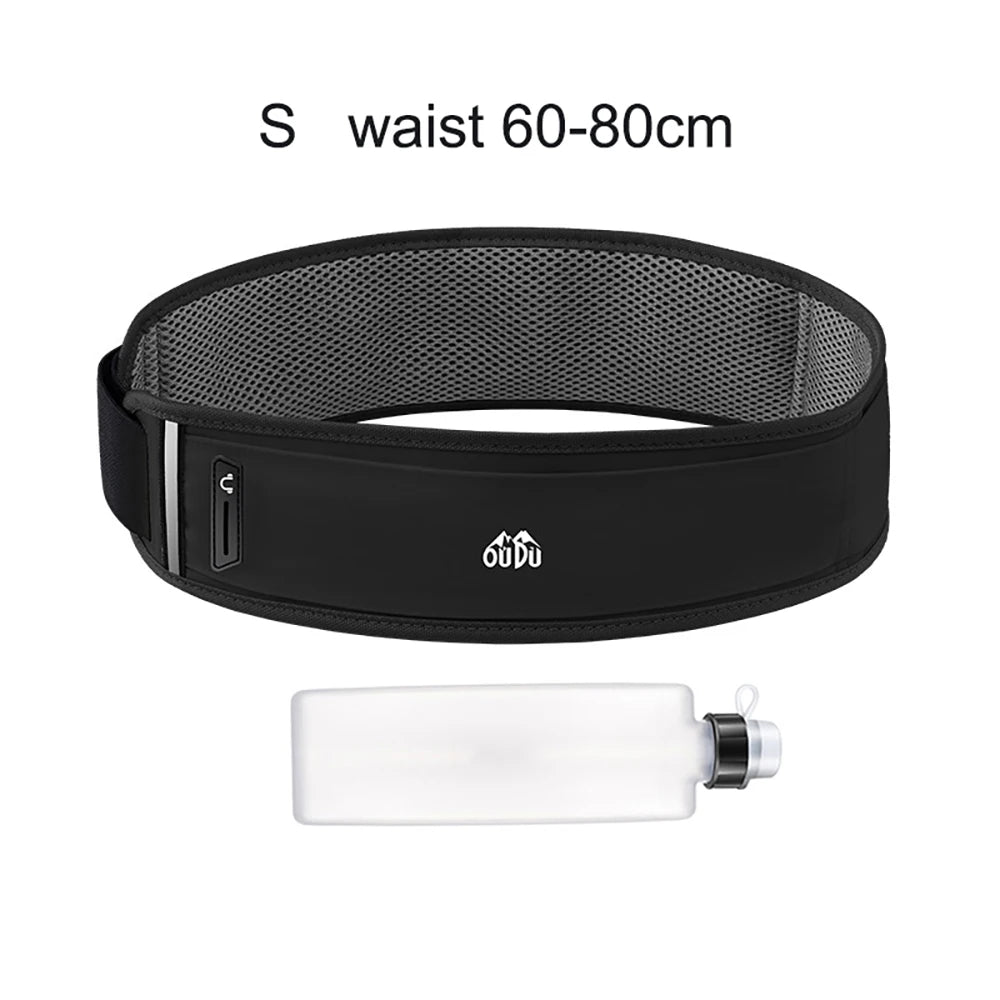 Running Belt Waist Bag with Water Bottle Women Sports Fanny Pack Men Phone Pouch Jogging Gym Bags Hydration Run Accessories
