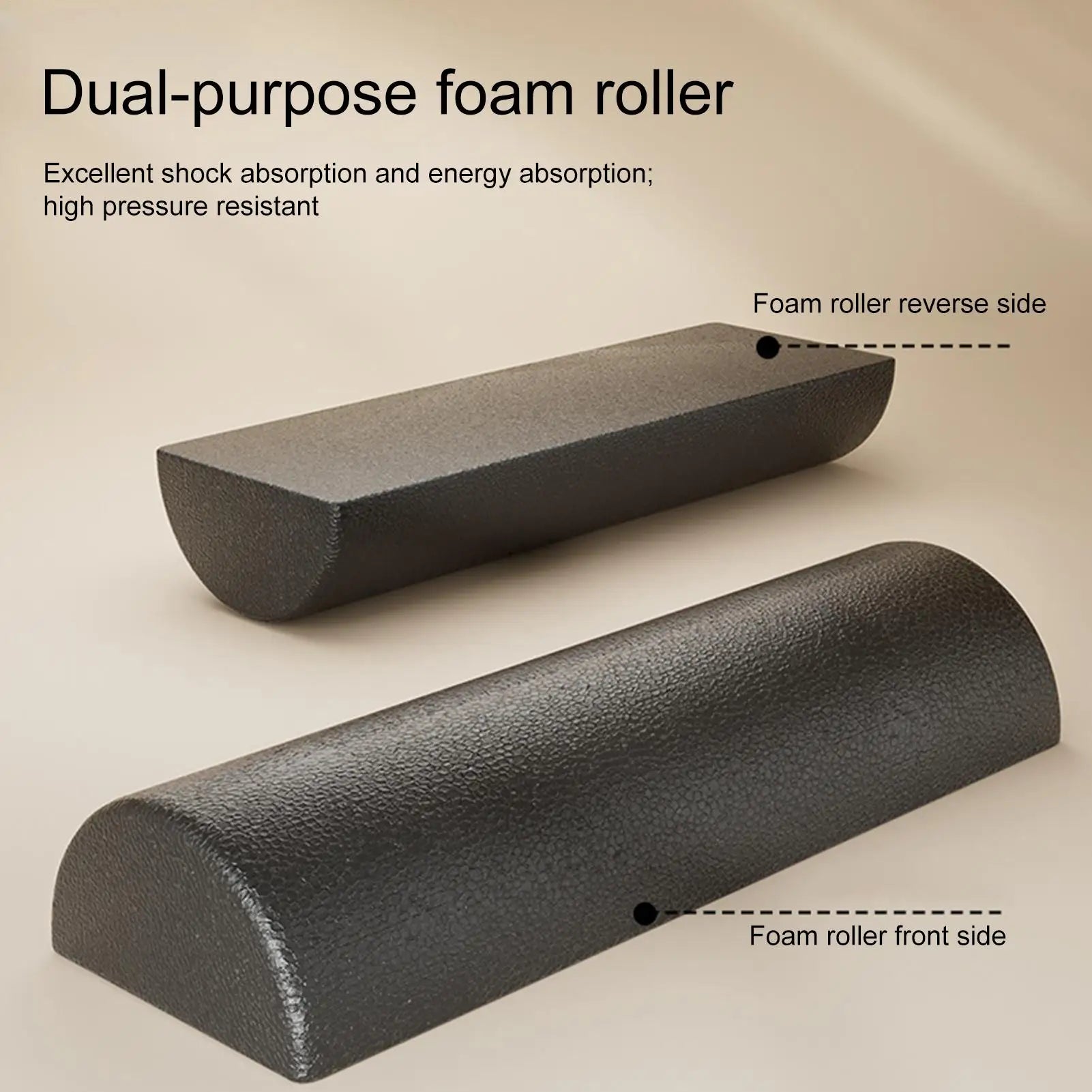 Half Round Yoga Column Roller Tool Muscle Relaxation Balance Training Roller Block Foam Massage Roller Stick for Pilates Sport
