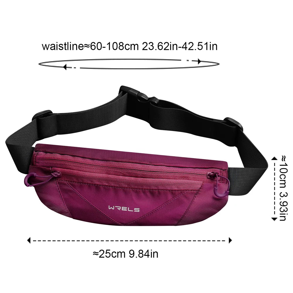WRELS Man/Woman Running Sports Belt Wasit Pack Pockets Marathon Jogging Bag Outdoor Sports Cycling Phone Waist Bags Waterproof