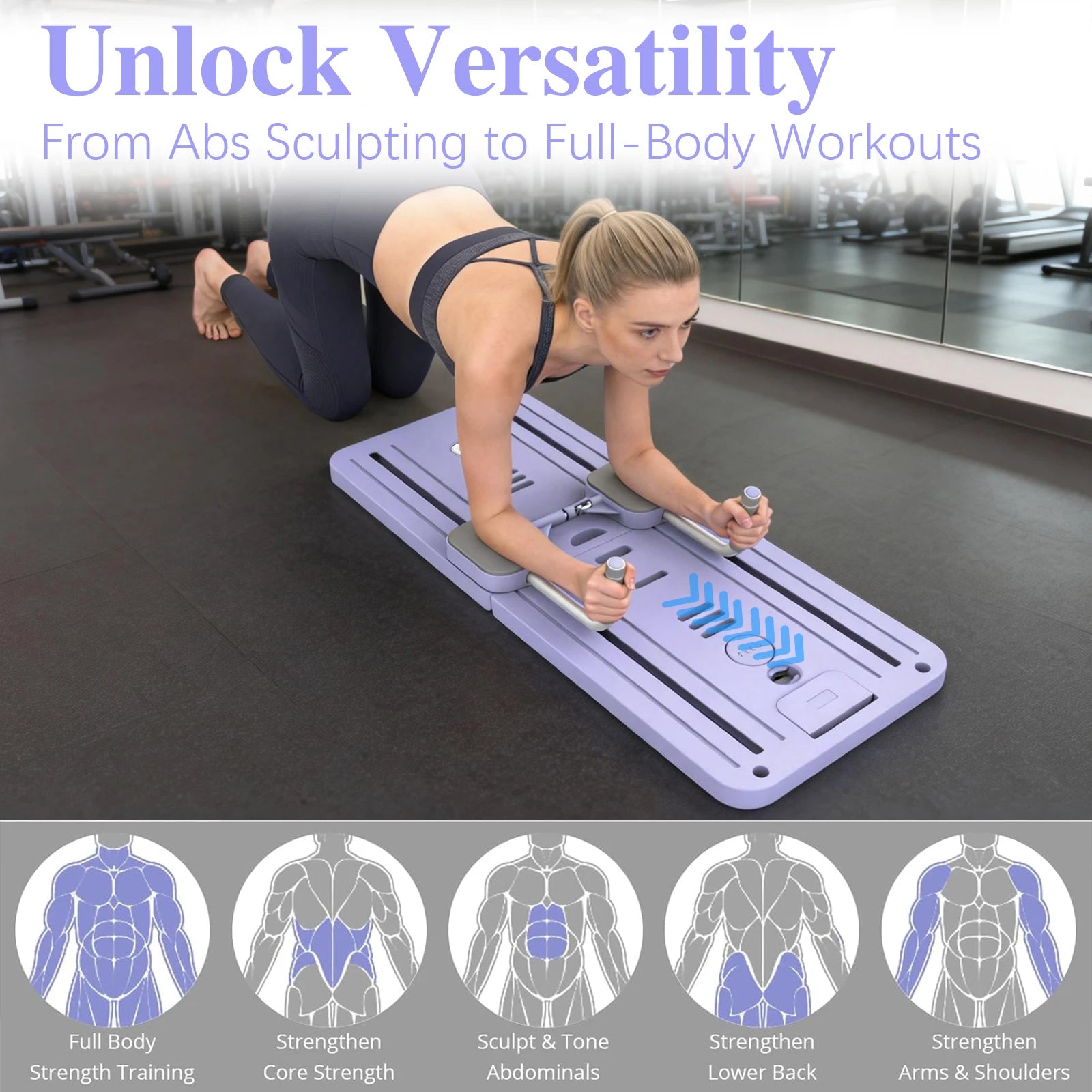 Multifunctional Abdominal Fitness Board Home Gym Exercise Board That Is Foldable, Lightweight Home Fitness Ab Roller Wheel